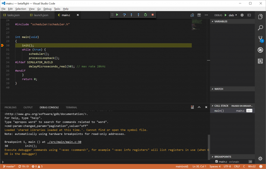 Visual Studio Code – building and debugging Betaflight – blck.mn